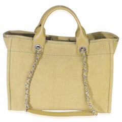 Chanel 23A Green Mixed Fibers Large Deauville Tote