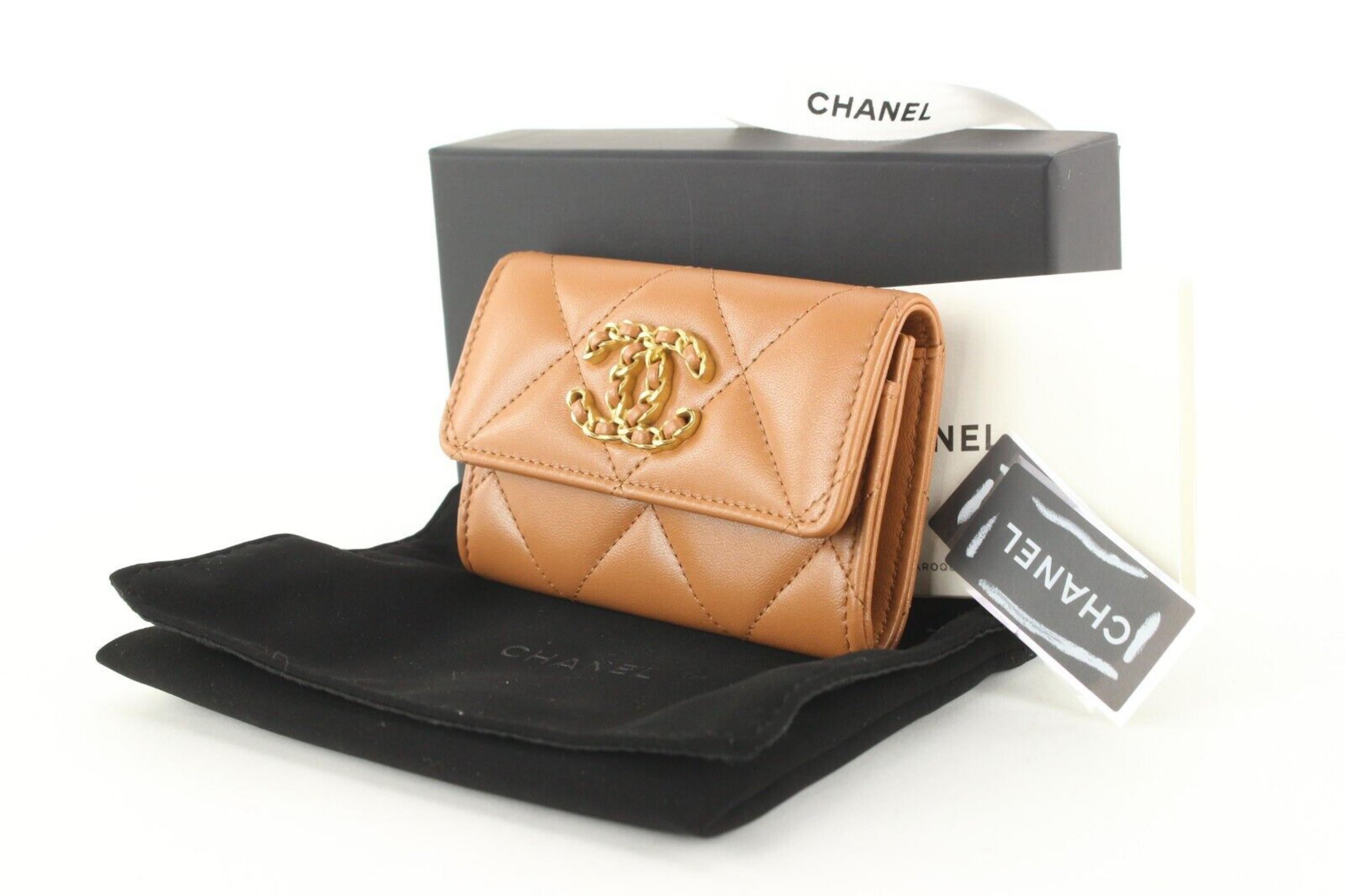 Chanel 23C Caramel Brown 19 Flap Card Holder Wallet 1CJ1229 3