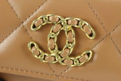 Chanel 23C Caramel Brown 19 Flap Card Holder Wallet 1CJ1229