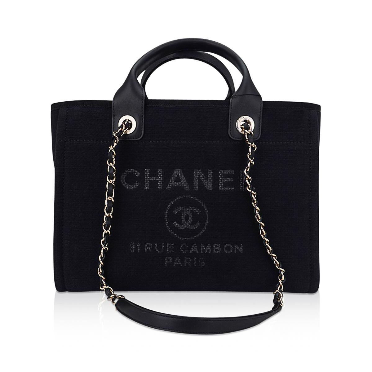 Chanel 23C Limited Edition Black 31 Rue Cambon Small Shopping Tote For Sale 2