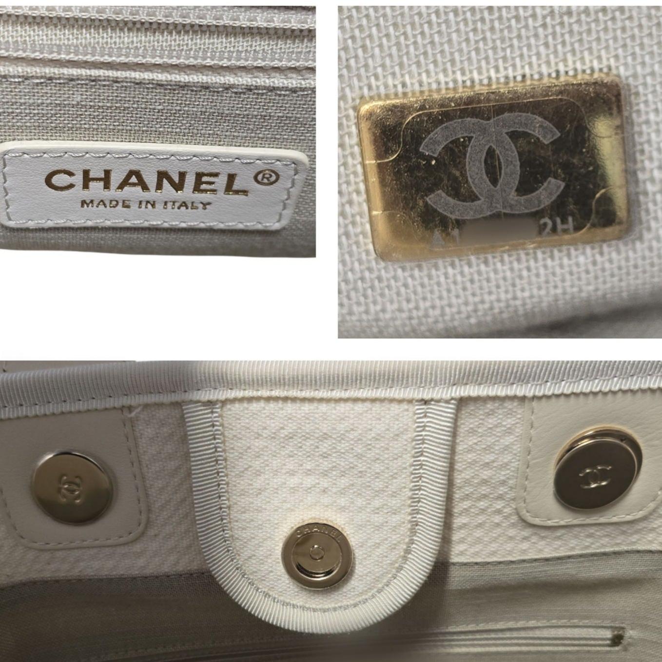 Chanel 23C Mixed Fibers Calfskin Small Deauville Shopping Tote For Sale 6