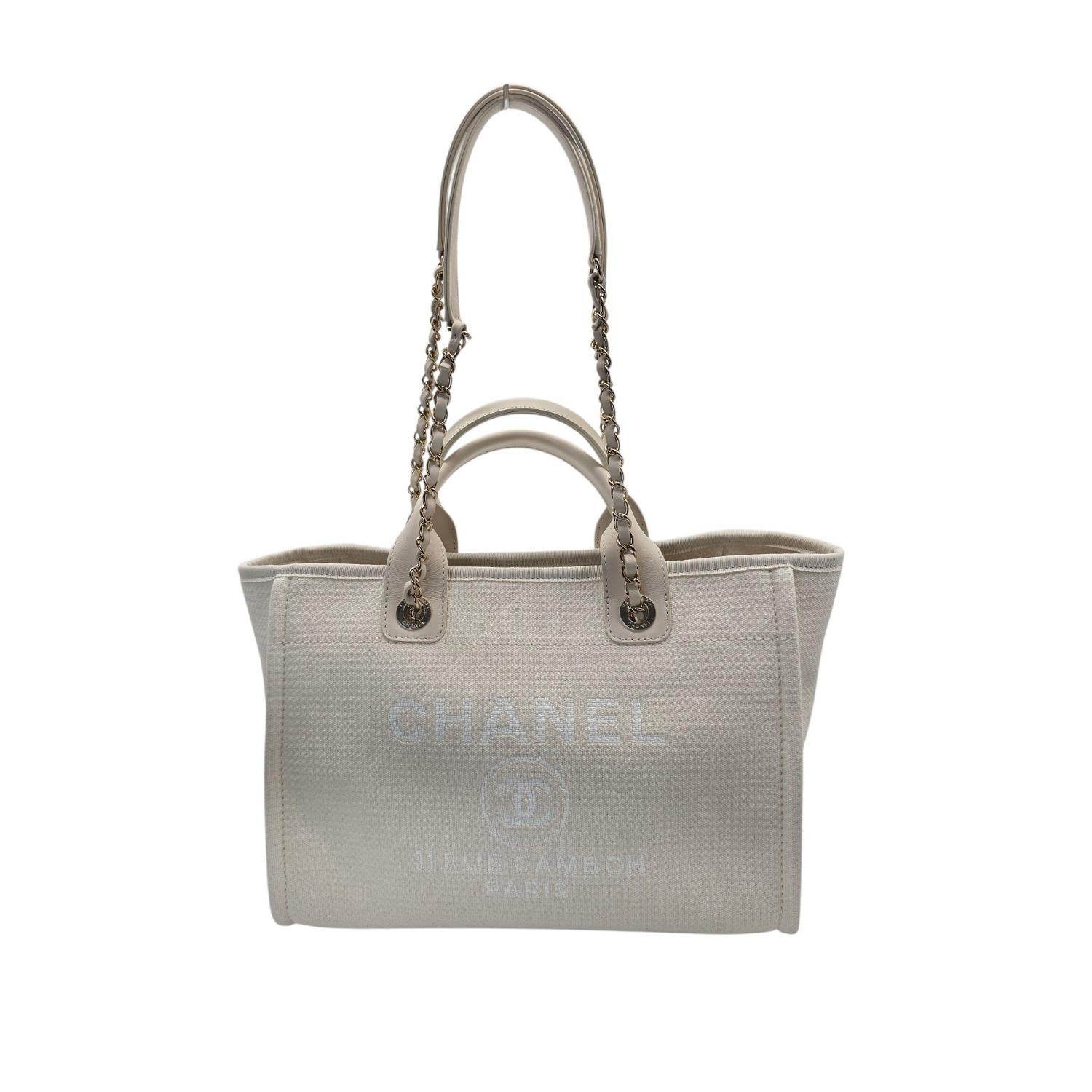 Women's Chanel 23C Mixed Fibers Calfskin Small Deauville Shopping Tote For Sale