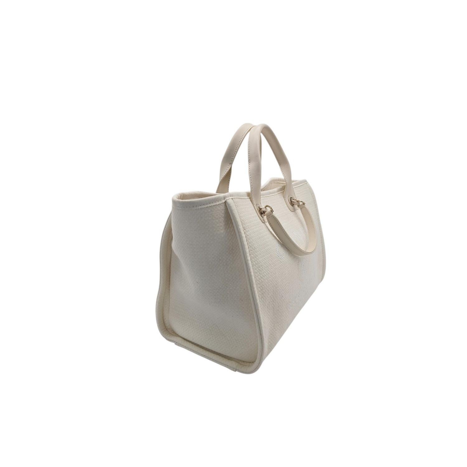 Chanel 23C Mixed Fibers Calfskin Small Deauville Shopping Tote For Sale 1