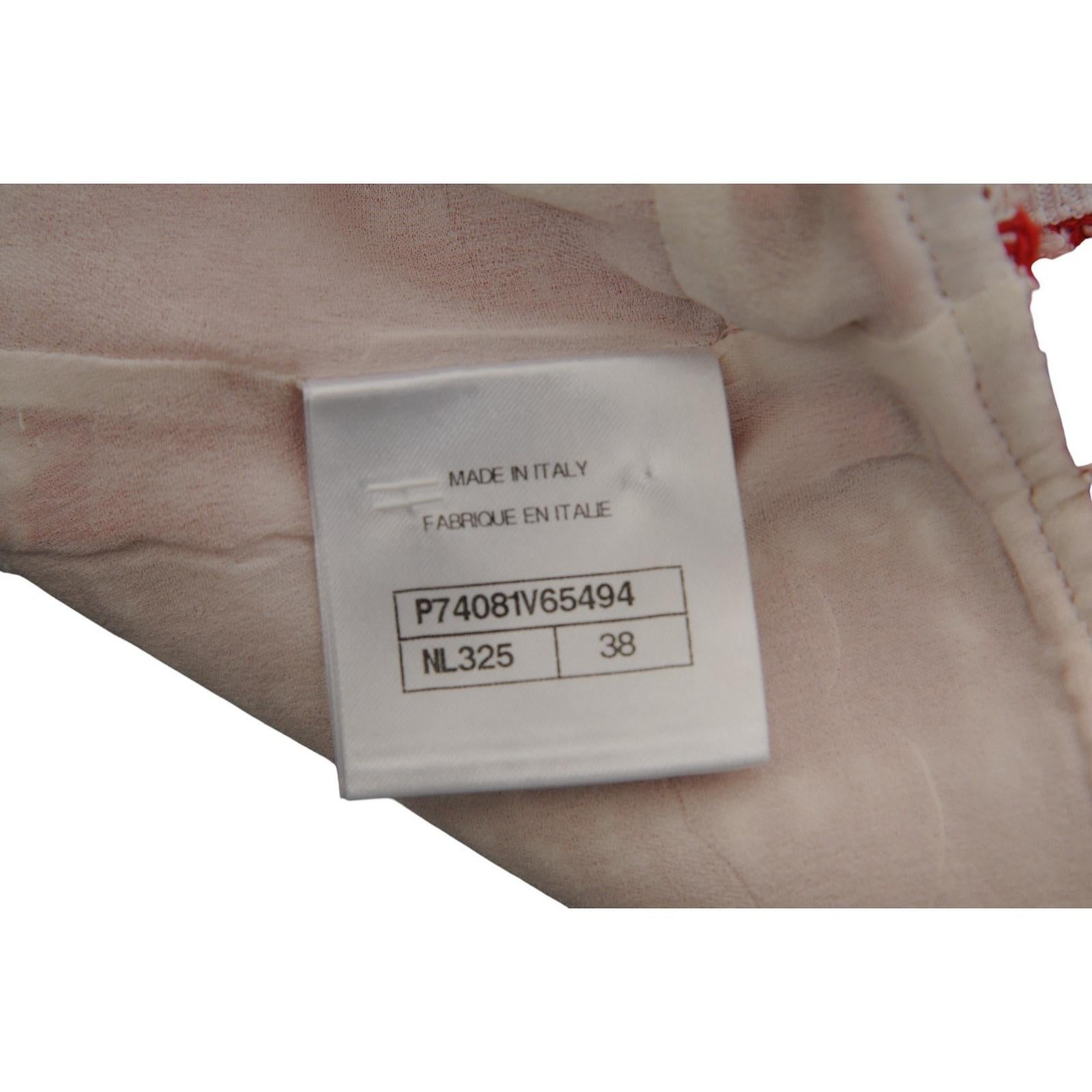 Chanel  23C Débardeur en tweed Monico Taille FR 38 Rouge Blanc Camisole à carreaux en vente 5