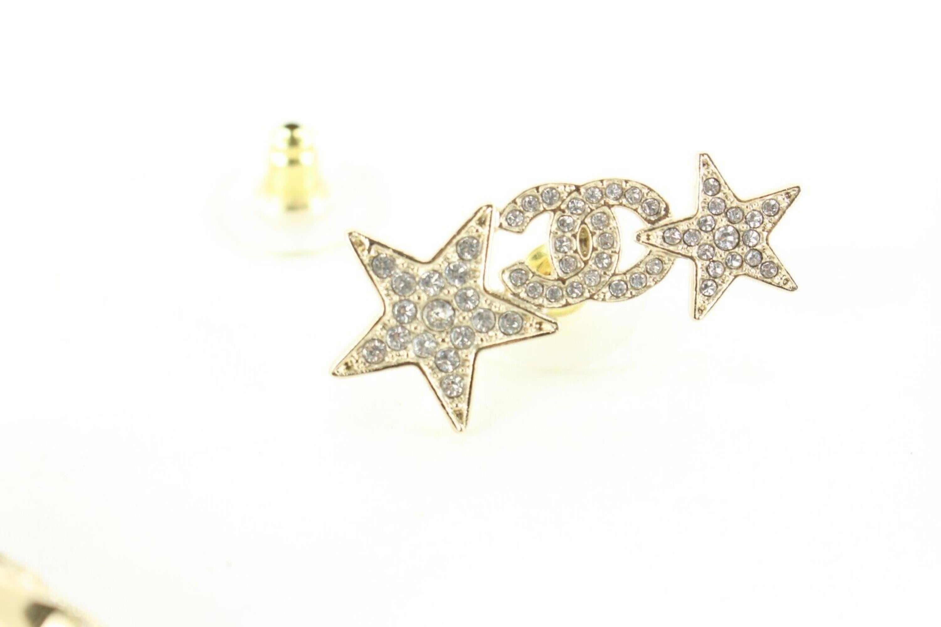 Chanel 23C Star CC Crystal Pierce Earrings 6CJ1229 2