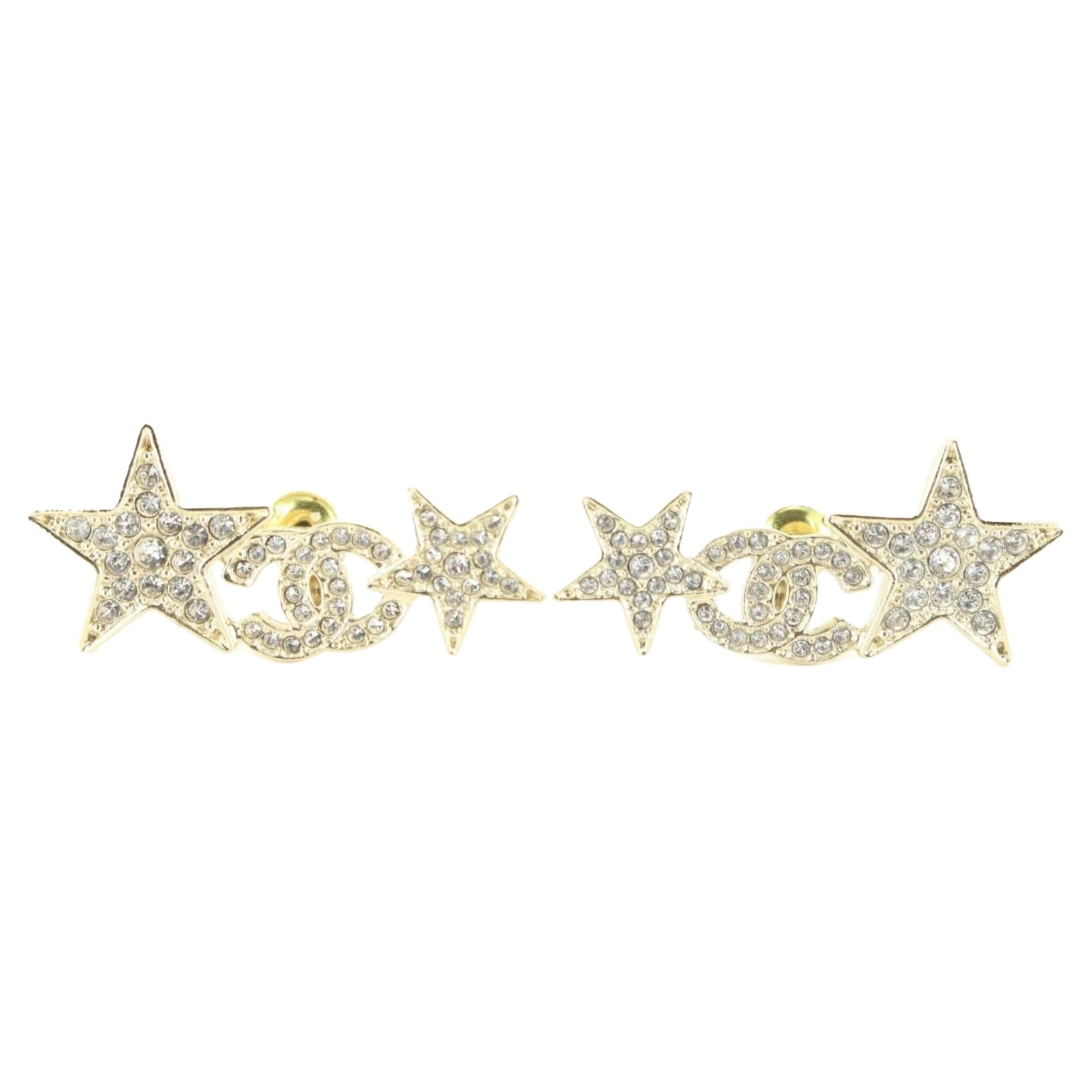 Chanel 23C Star CC Crystal Pierce Earrings 6CJ1229