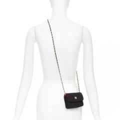 CHANEL 23C VIP Limited quilted jersey gold CC chain strap mini crossbody bag