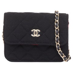 CHANEL 23C VIP Limited quilted jersey gold CC chain strap mini crossbody bag