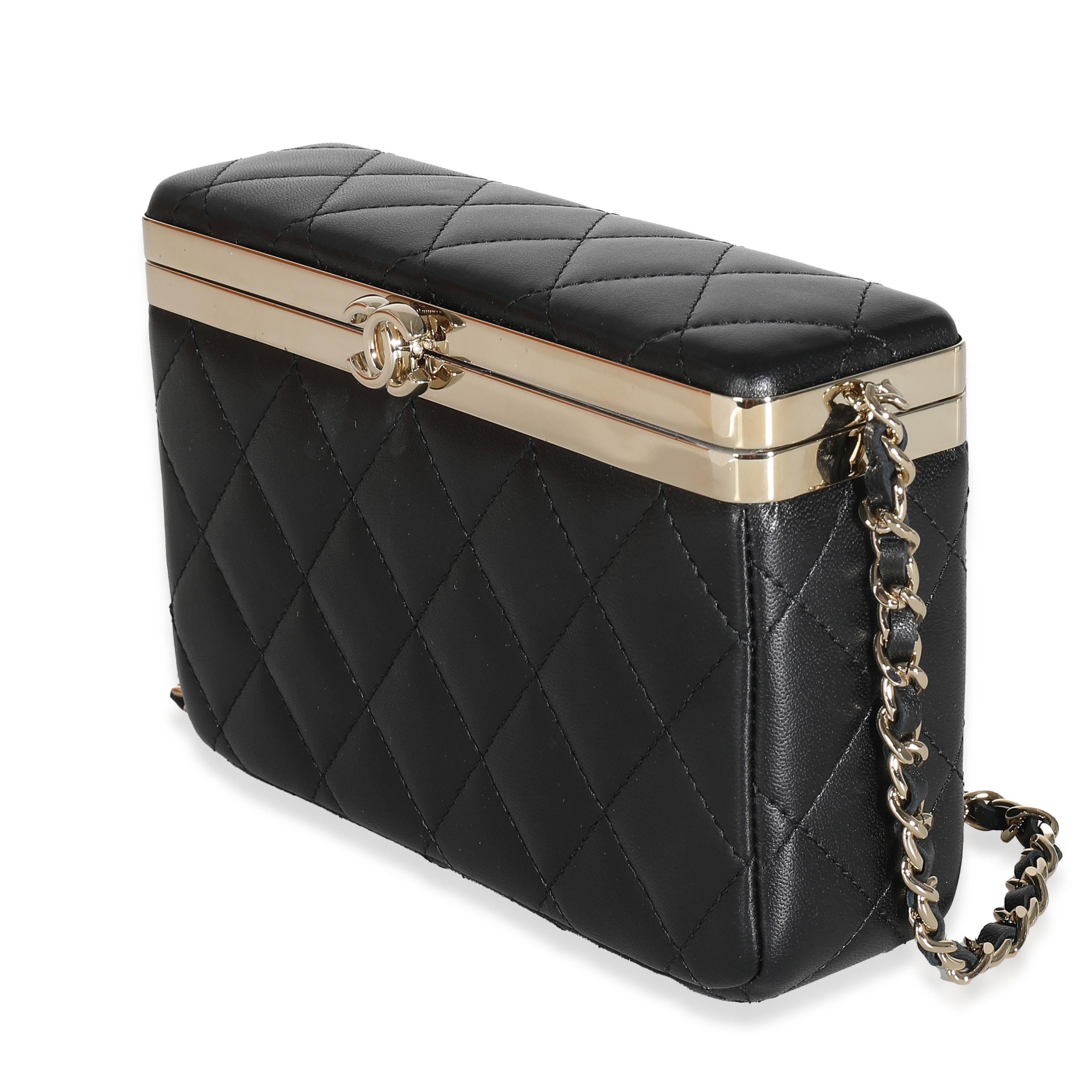 Women's Chanel 23S Black Quilted Lambskin Vanity Case With Chain