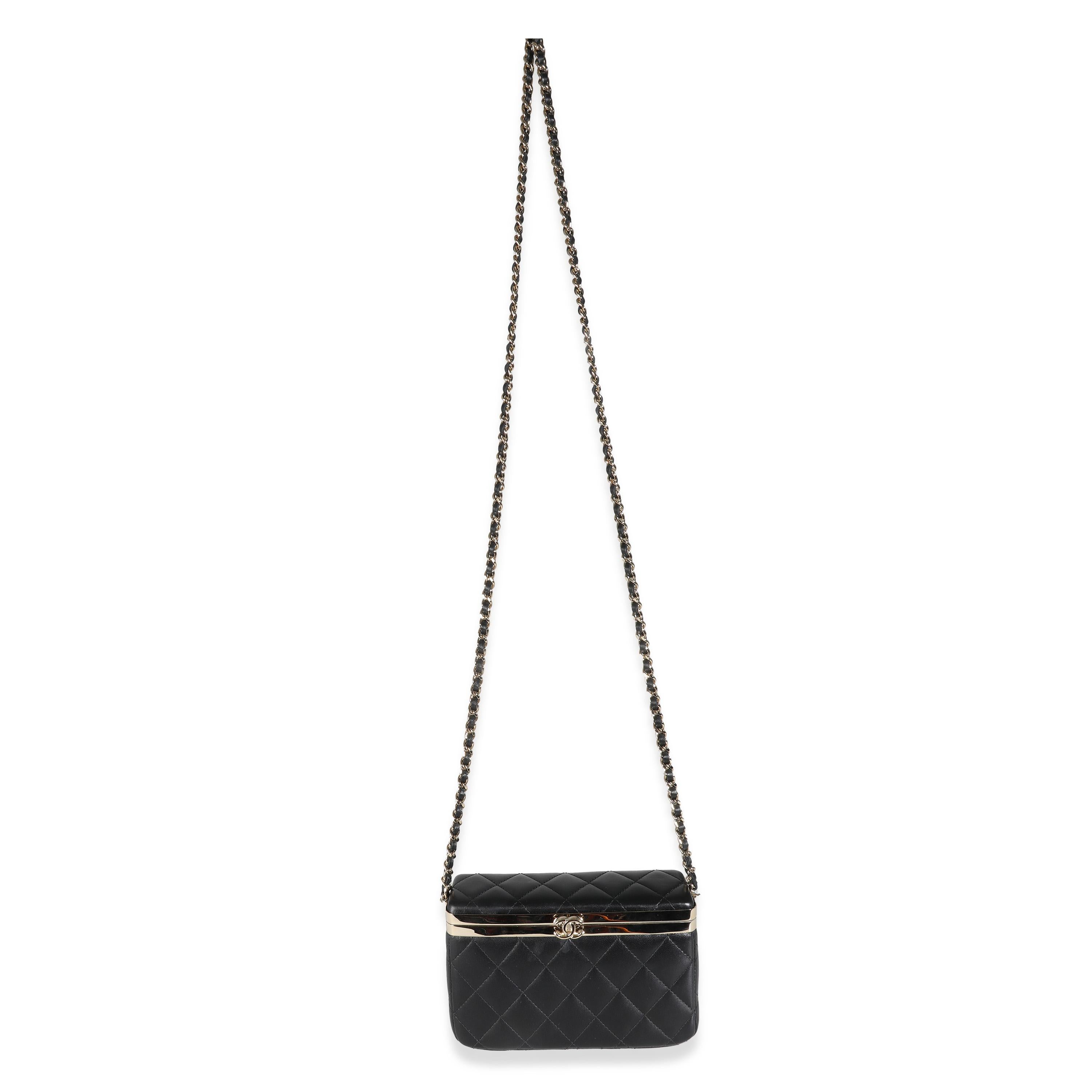 Chanel 23S Black Quilted Lambskin Vanity Case With Chain 2