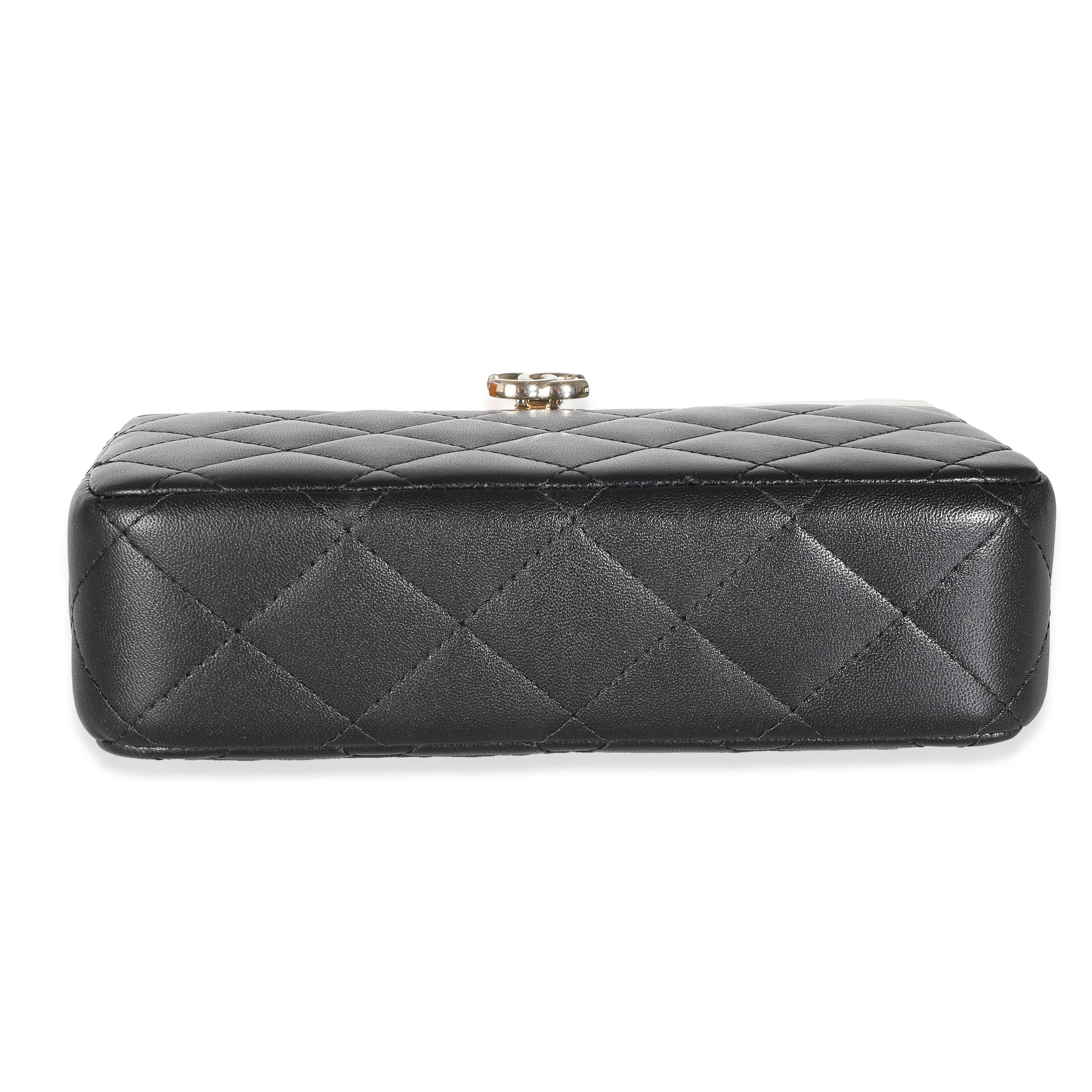 Chanel 23S Black Quilted Lambskin Vanity Case With Chain 4