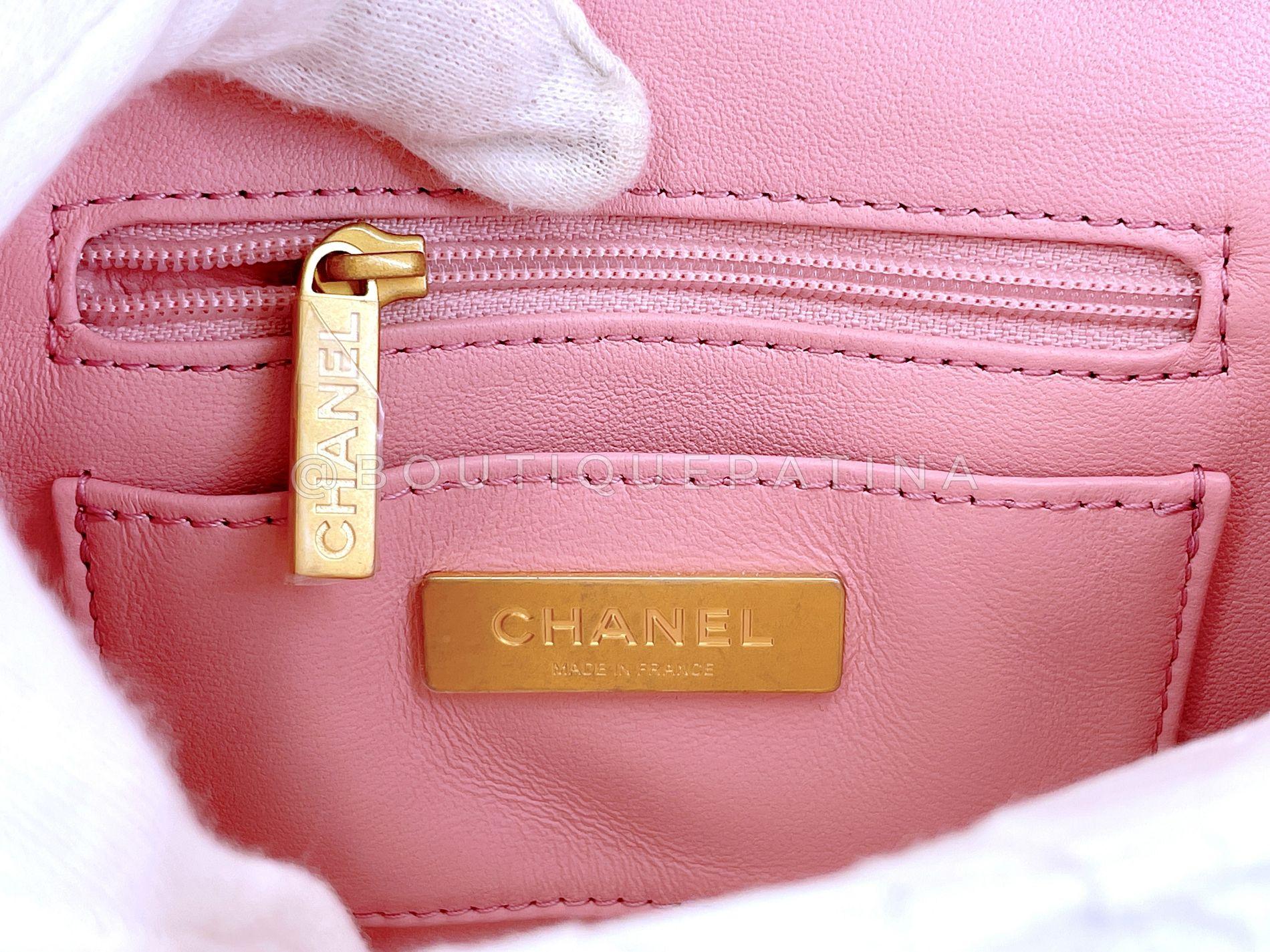 Chanel 23S Ecru Rosa Tweed a scacchi Borsa Vanity GHW 4LA 68936 in vendita 7