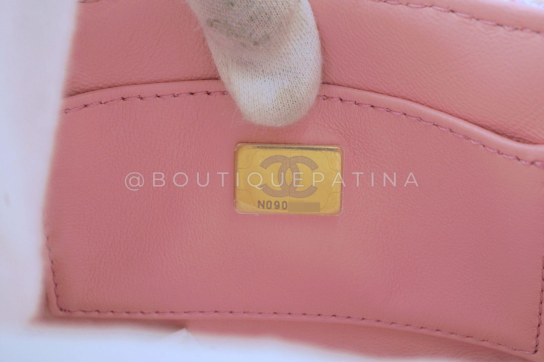 Chanel 23S Ecru Rosa Tweed a scacchi Borsa Vanity GHW 4LA 68936 in vendita 8