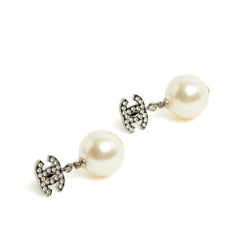 Chanel 24 Boucles Oreille Clous Small CC Strass Large Fancy Pearl Earrings Studs