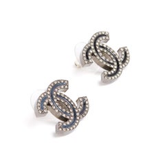 Chanel 24 Boucles Oreille Clous Small CC Strass Large Fancy Pearl Earrings Studs