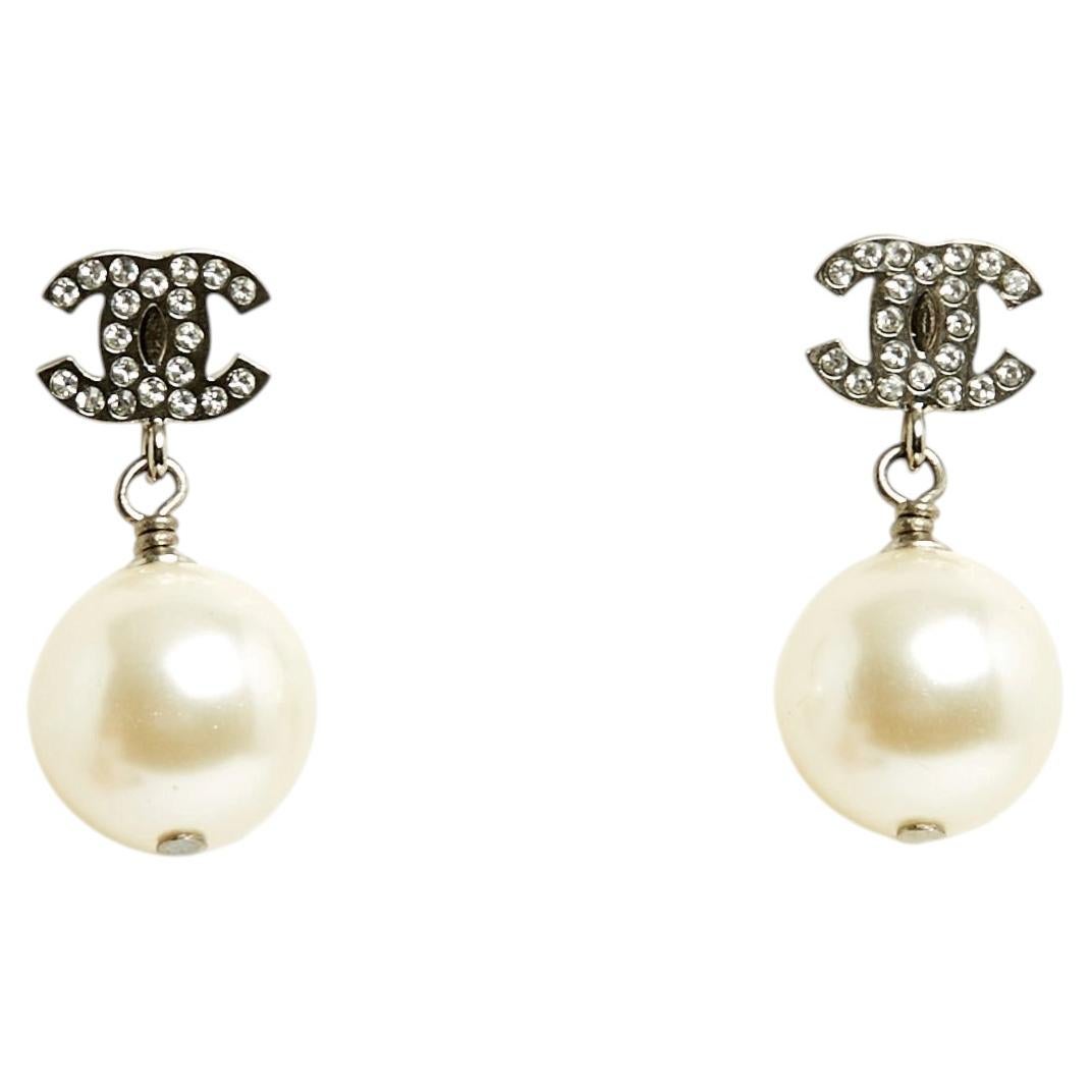 Chanel 24 Boucles Oreille Clous Small CC Strass Large Fancy Pearl Orecchini Studs