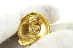 Chanel 24K Gold Plate Chanel Logo All Over Earrings 42ck714s