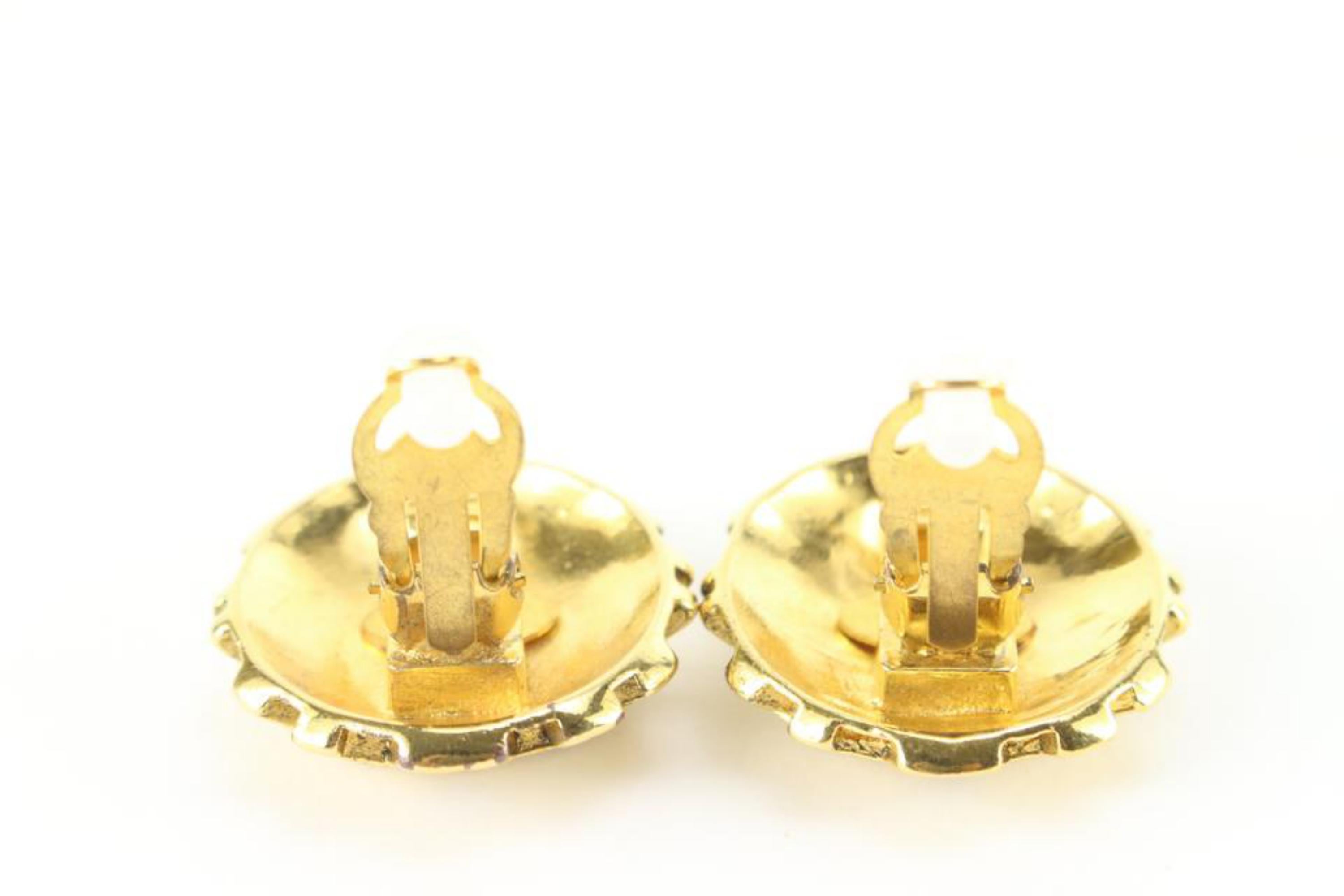 Chanel 24k Gold Plated 25 Collection Jumbo CC Logo Earrings 60ch825s For Sale 5
