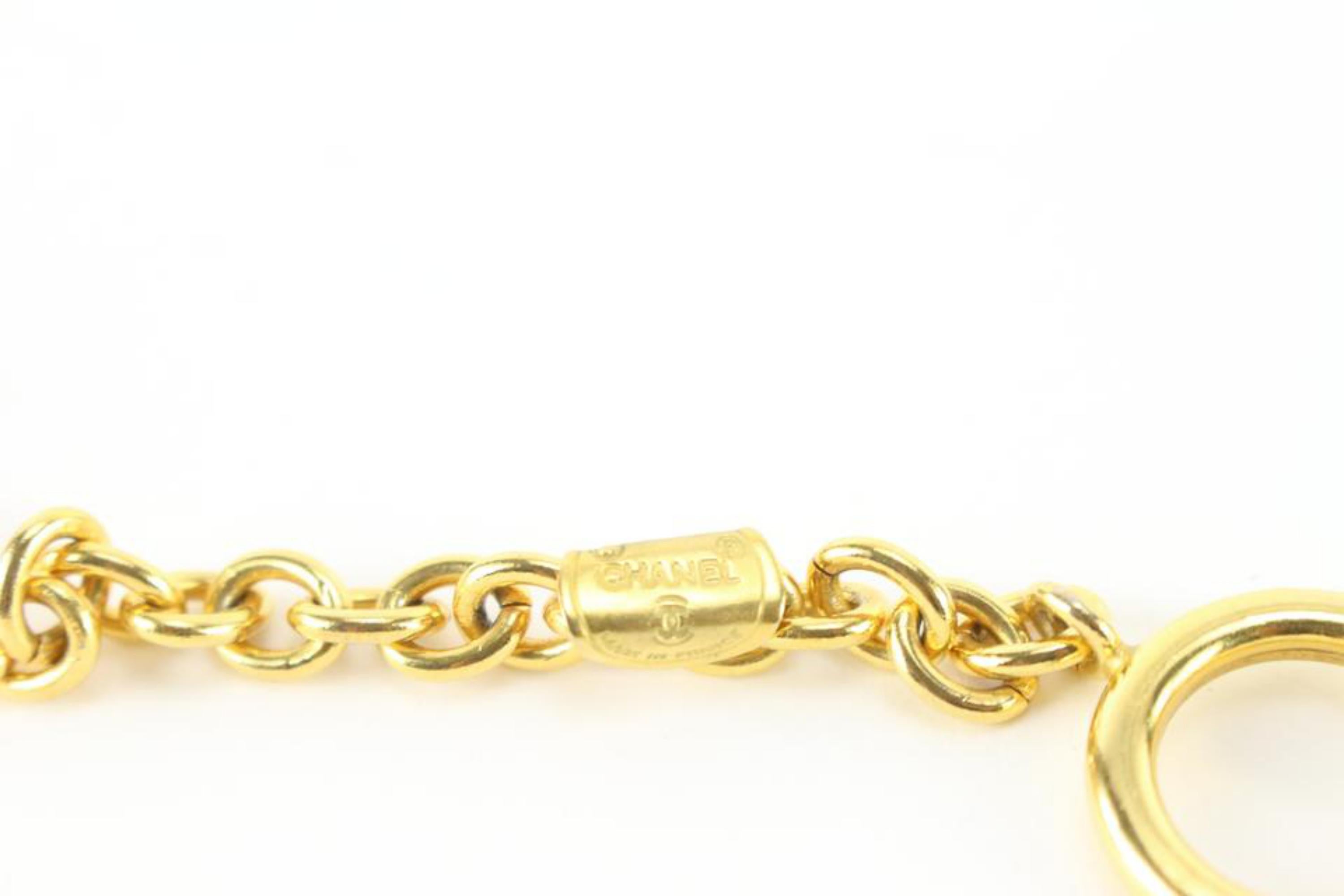 Chanel 24K Gold Plated CC Logo All Over Chain Necklace 79ck817s In Good Condition In Dix hills, NY