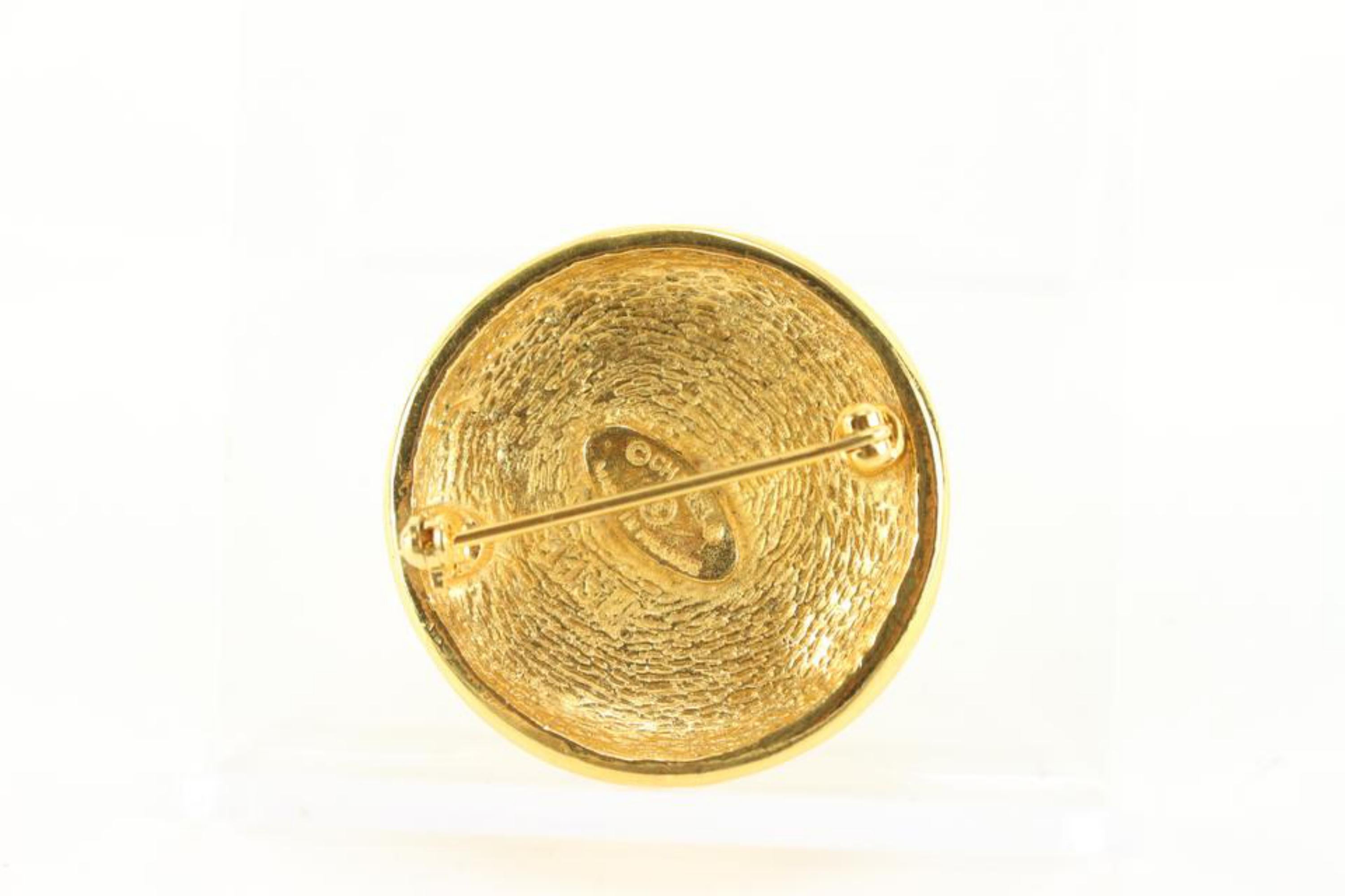 Chanel 24k Gold Plated CC Spiral Brooch Pin 42ck83s For Sale 3