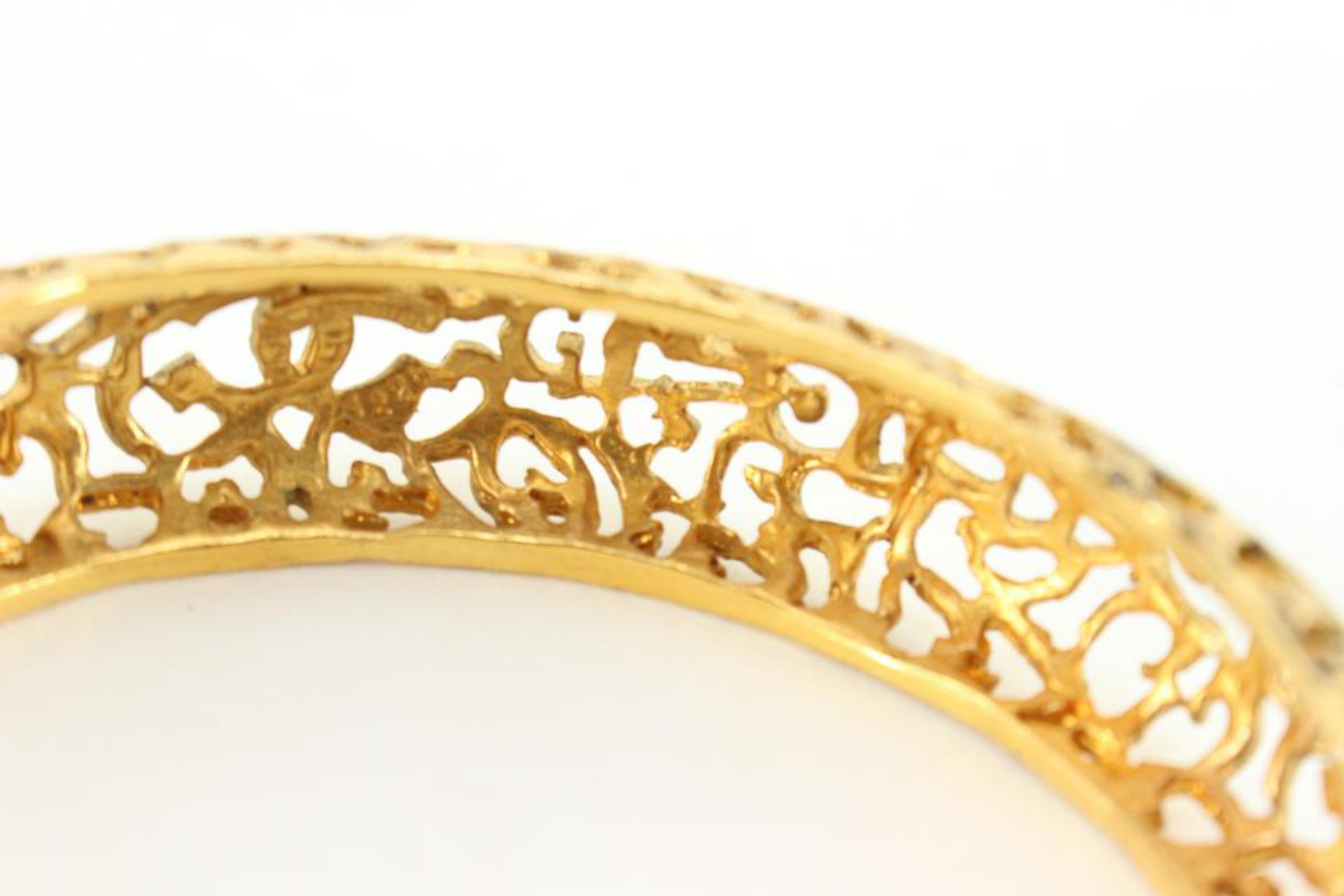 Chanel 24k Gold Plated Collection 25 CC Logo Bangle Bracelet 80ck817s For Sale 6