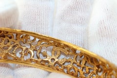 Chanel 24k Gold Plated Collection 25 CC Logo Bangle Bracelet 80ck817s