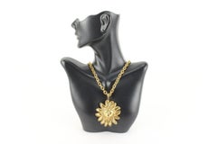 Chanel 24k Gold Plated Lion Head Chain Necklace 70cc726s
