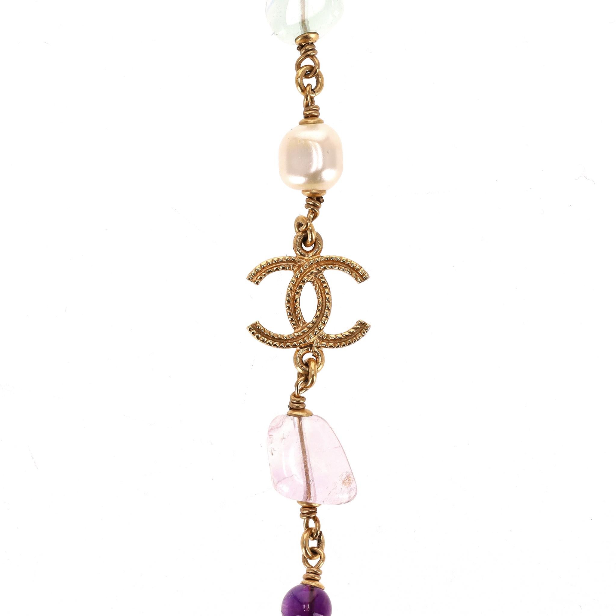 Chanel - Collier croix de Malte en plaqué or 24 carats avec logo 