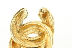 Chanel 24k Gold Plated Matelasse Quilted CC Brooch Corsage Pin Lapel 41ca83s