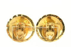 Chanel 24k Gold Plated Quilted CC Logo Earrings 47ck825s