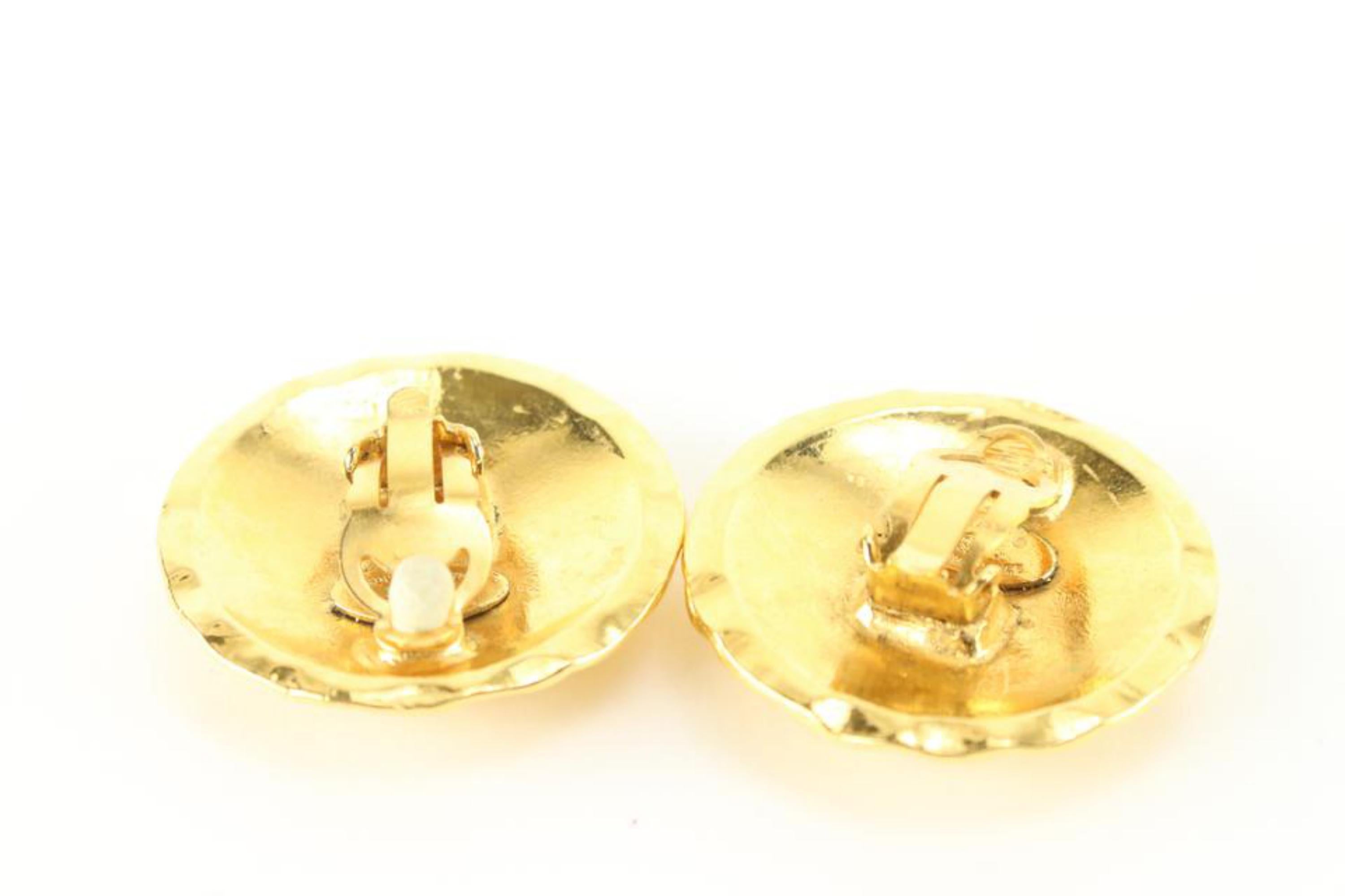 Chanel 24k Gold Plated Quilted CC Logo Earrings 47ck825s For Sale 3