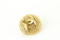 Chanel 24k Gold Plated Woven Raffia CC Logo Earrings 97cz822s