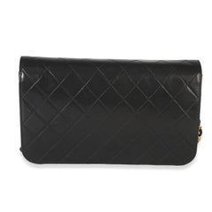 Chanel 24k Vintage Black Quilted Lambskin Full Flap Bag
