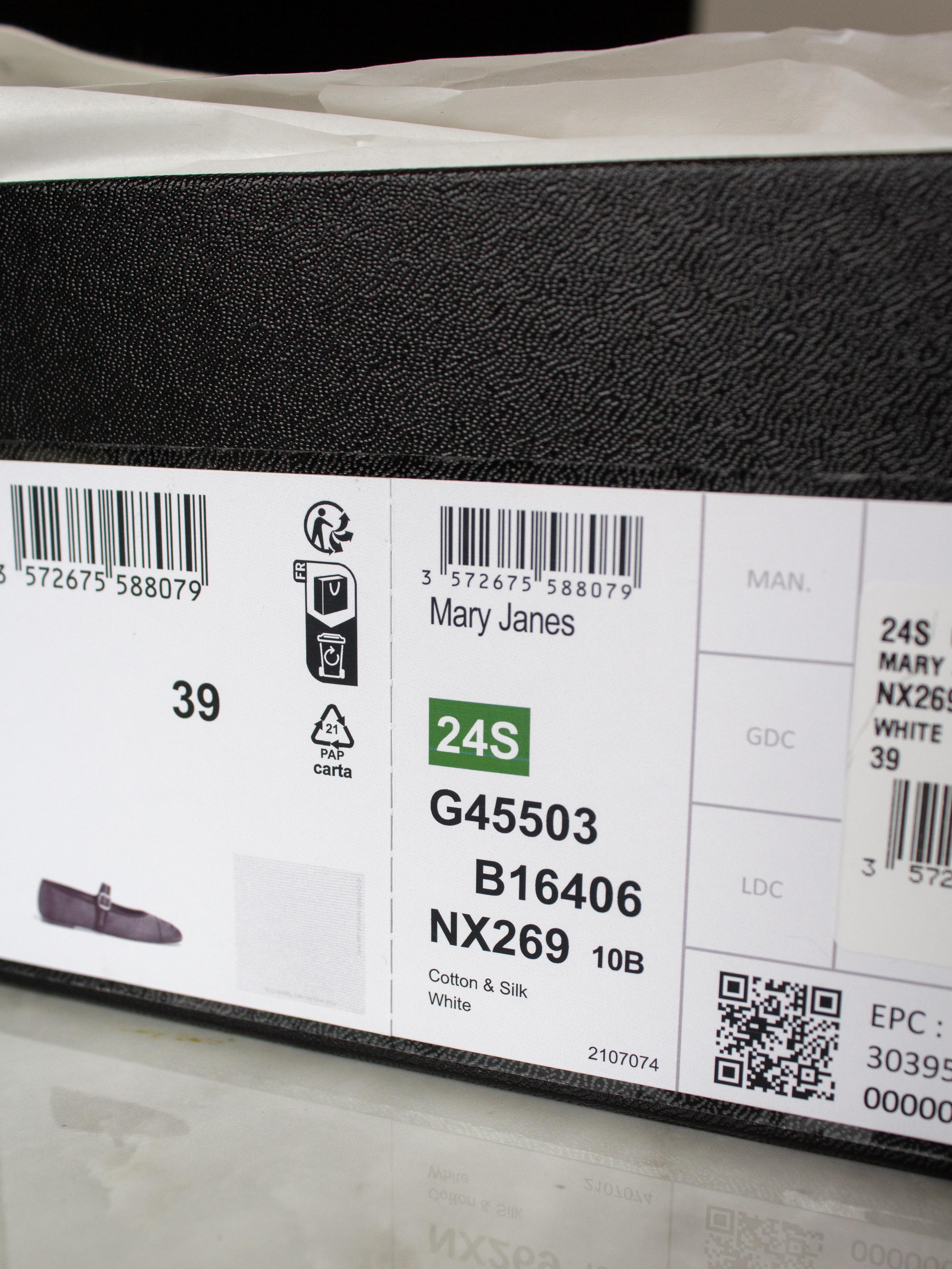 Chanel 24S Laufsteg Weiß Baumwolle Seide Mary Jane CC 2024 Ballettschuhe Schuhe 39 8