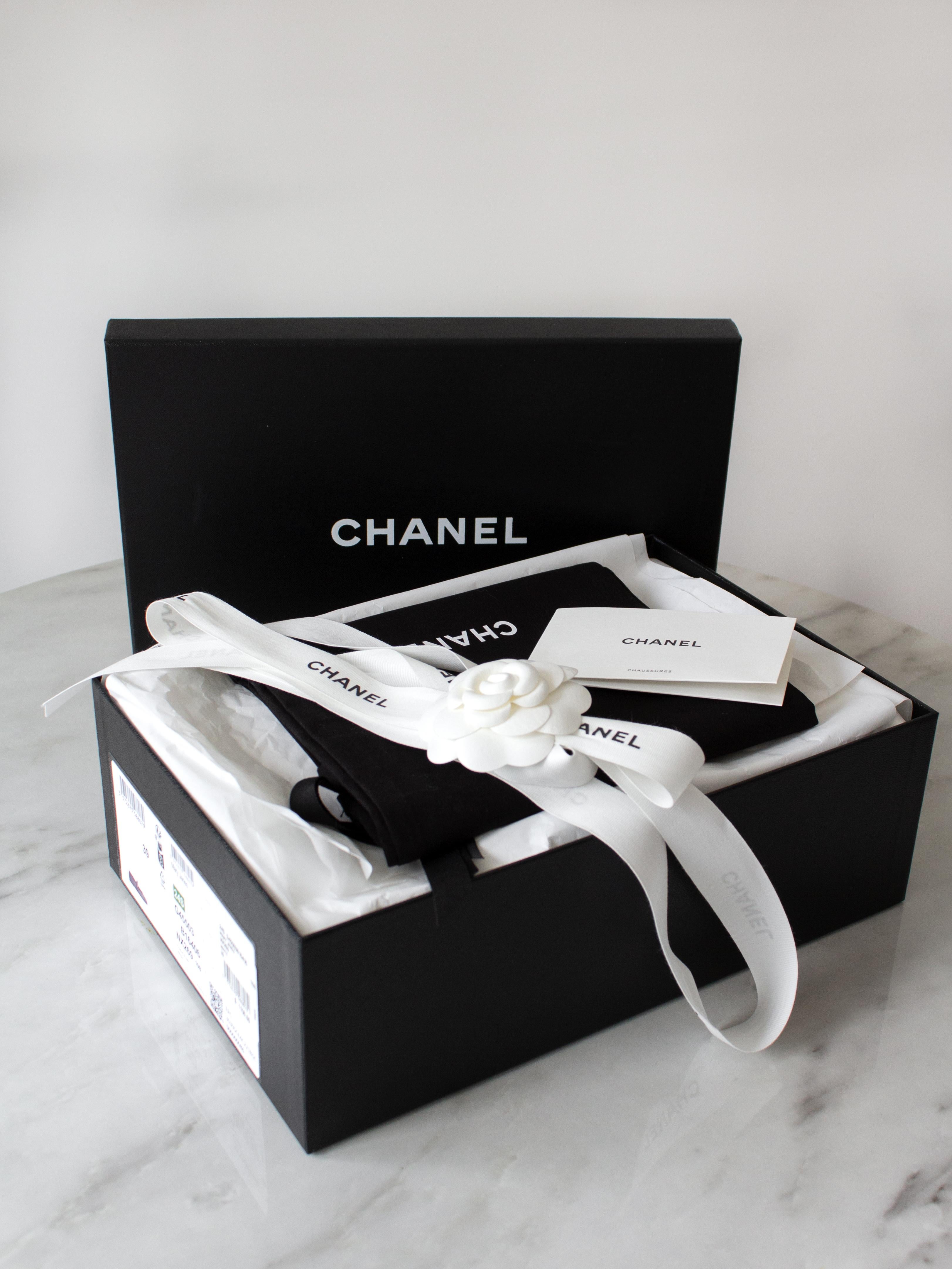 Chanel 24S Runway White Cotton Silk Mary Jane CC 2024 Ballet Flats Shoes 39 For Sale 10