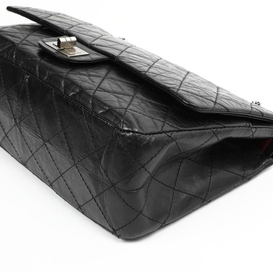 CHANEL 2.55 Aged Black Leather Bag 1