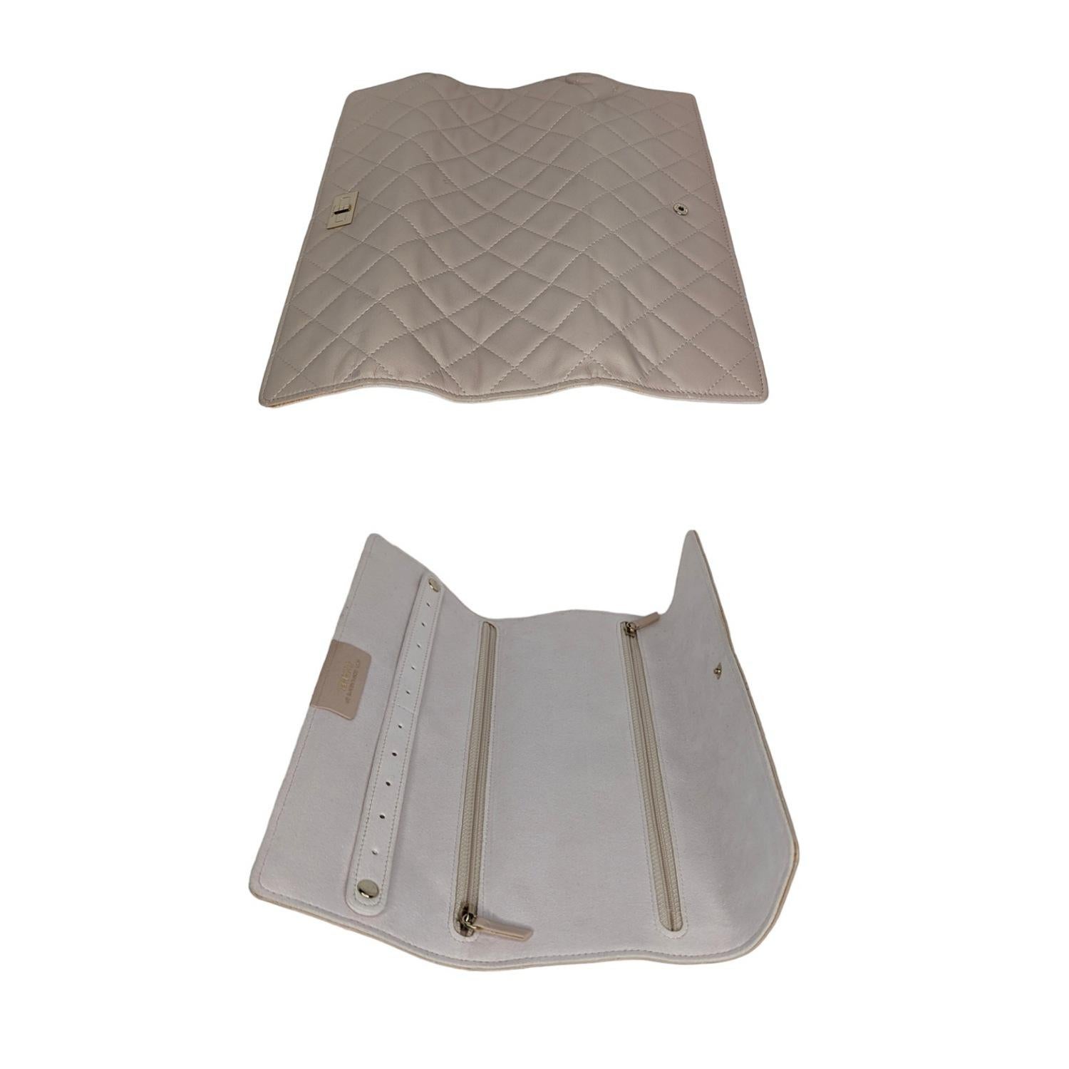 Chanel 2.55 Beige Lambskin Jewelry Case Clutch 2