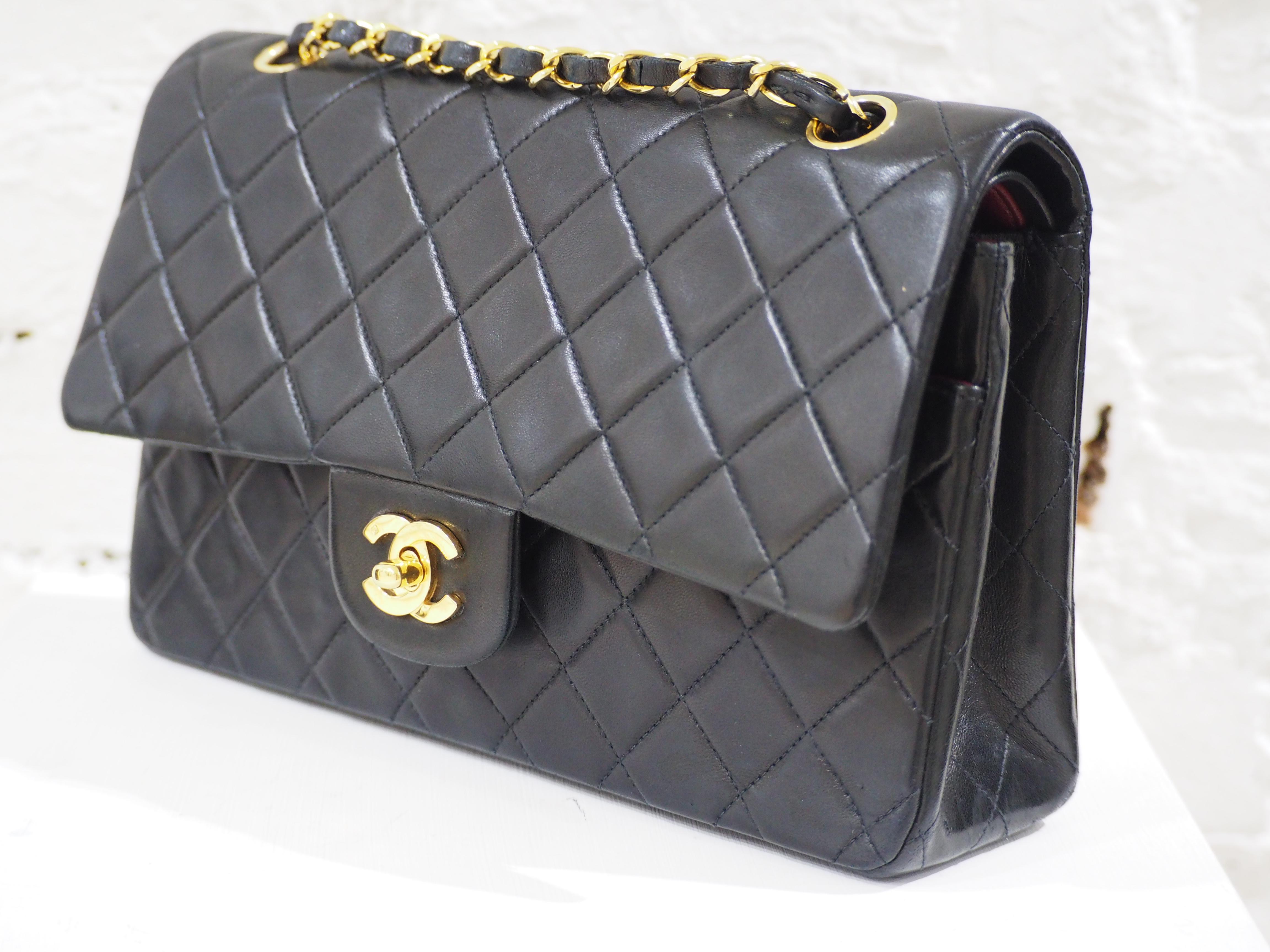 Black Chanel 2.55 black leather shoulder bag