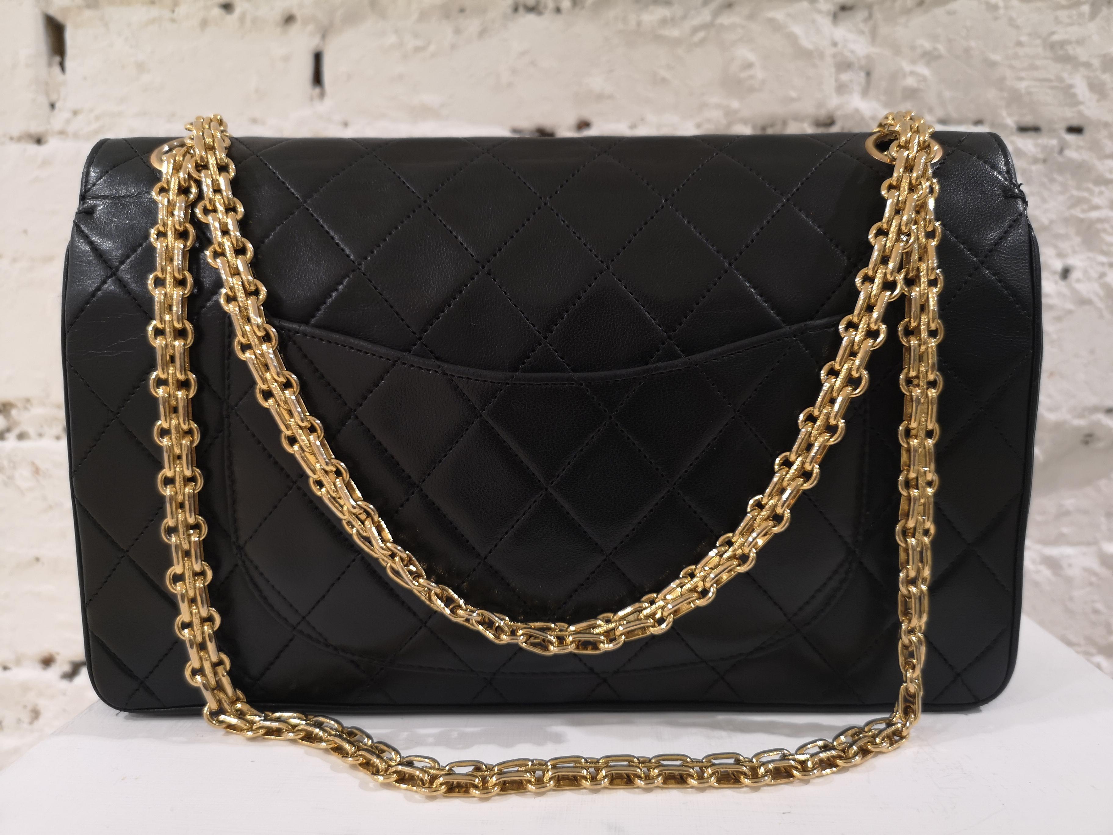 Chanel 2.55 Black Leather Shoulder Bag 1