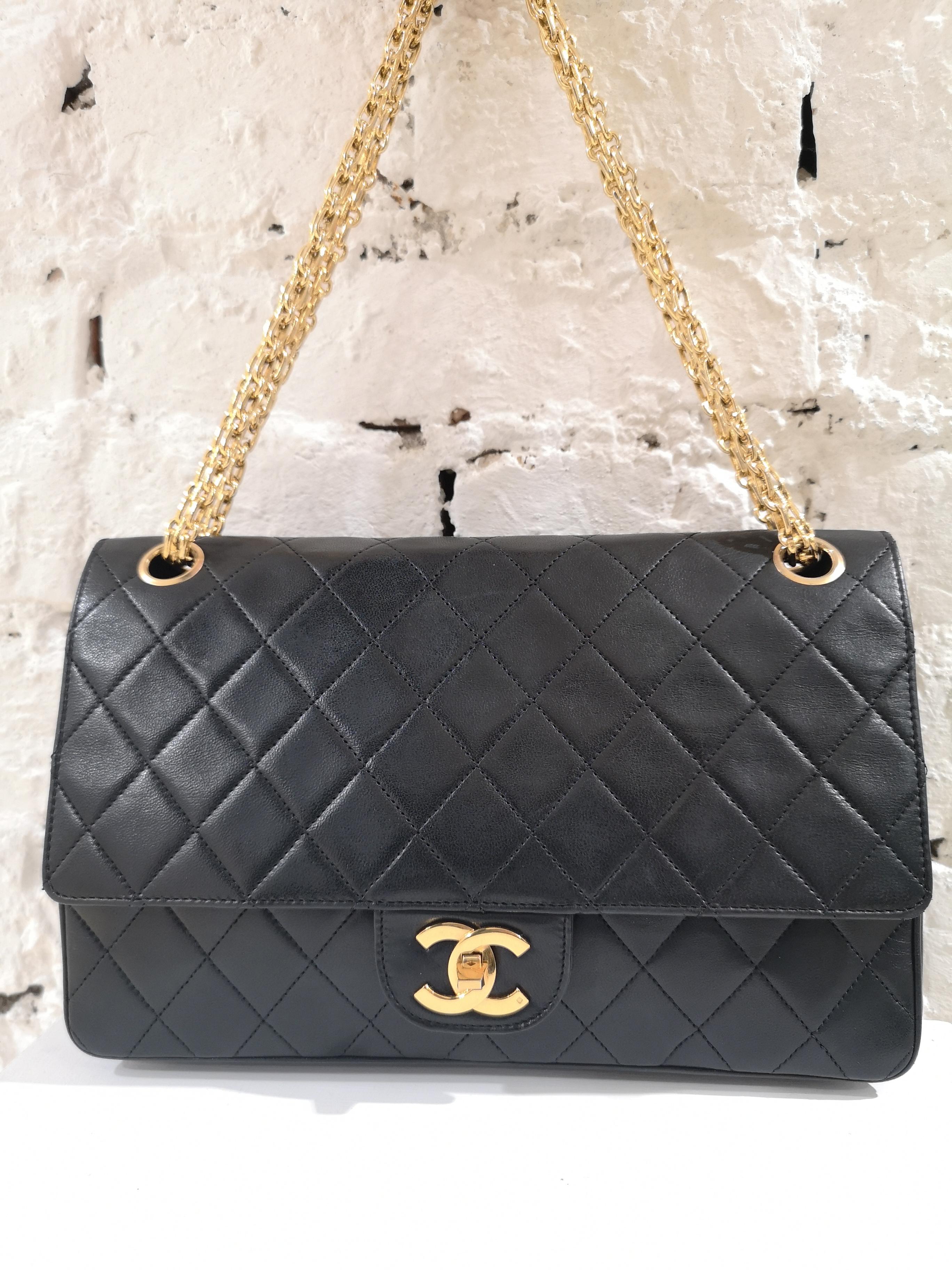 Chanel 2.55 Black Leather Shoulder Bag 2