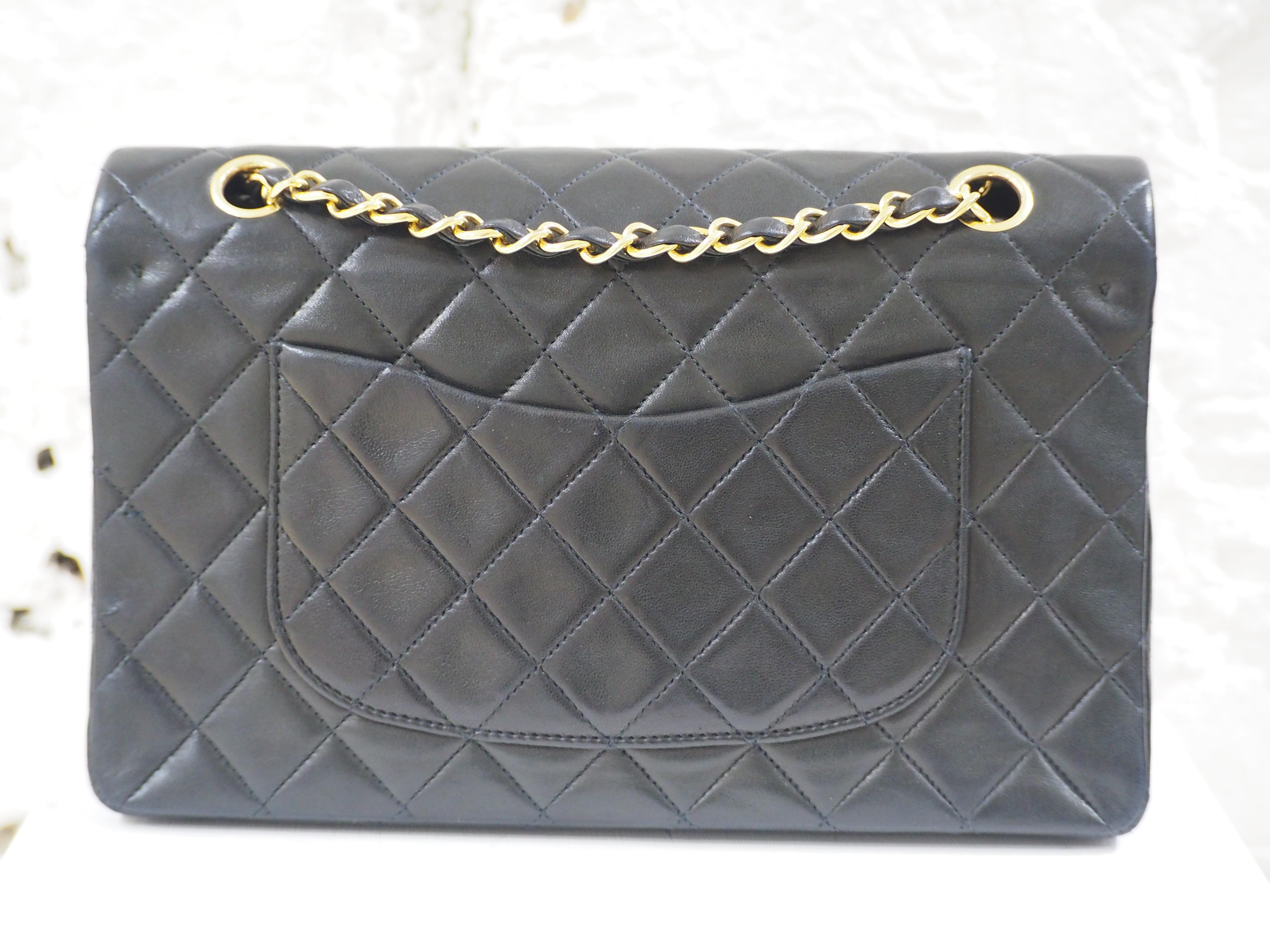 Chanel 2.55 black leather shoulder bag 1