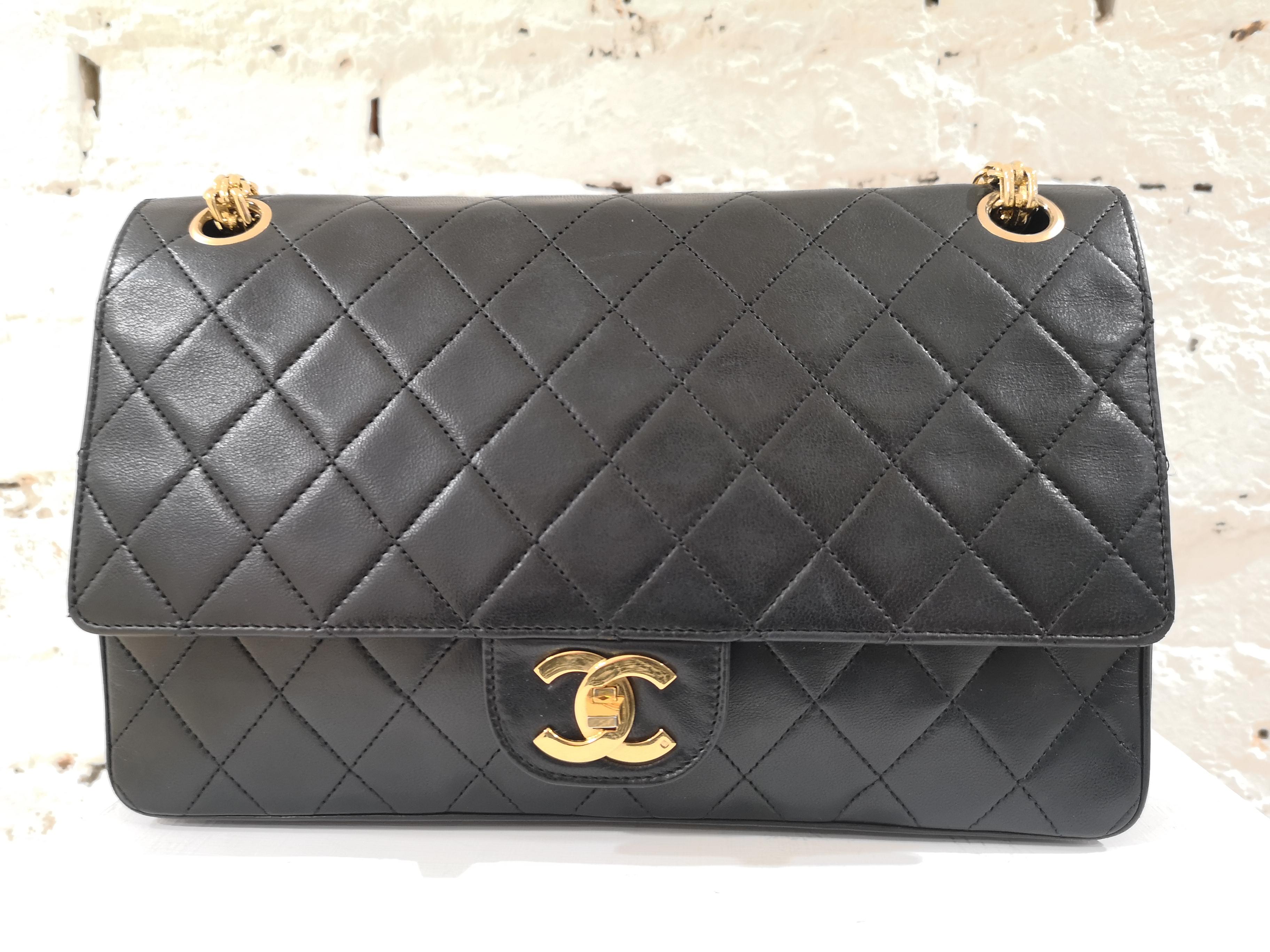 Chanel 2.55 Black Leather Shoulder Bag 4