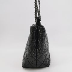 Chanel 2.55 Black Shiny Calfskin leather Tote Bag