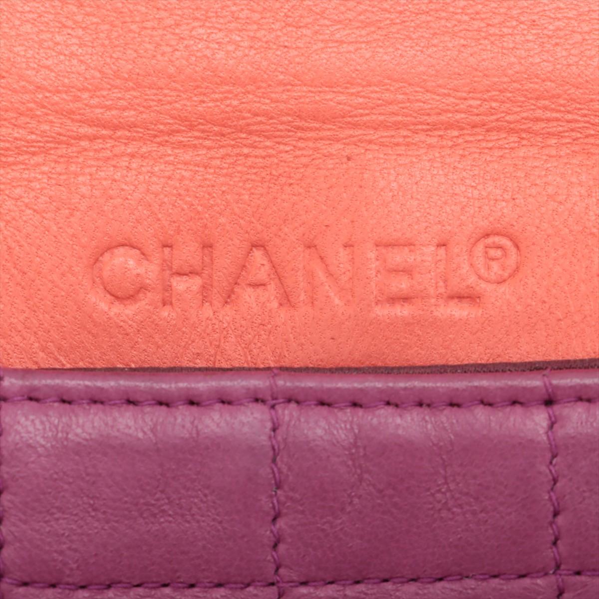 Chanel 2.55 Chocolate Bar Chain Twin Shoulder Bag Purple x Orange 6