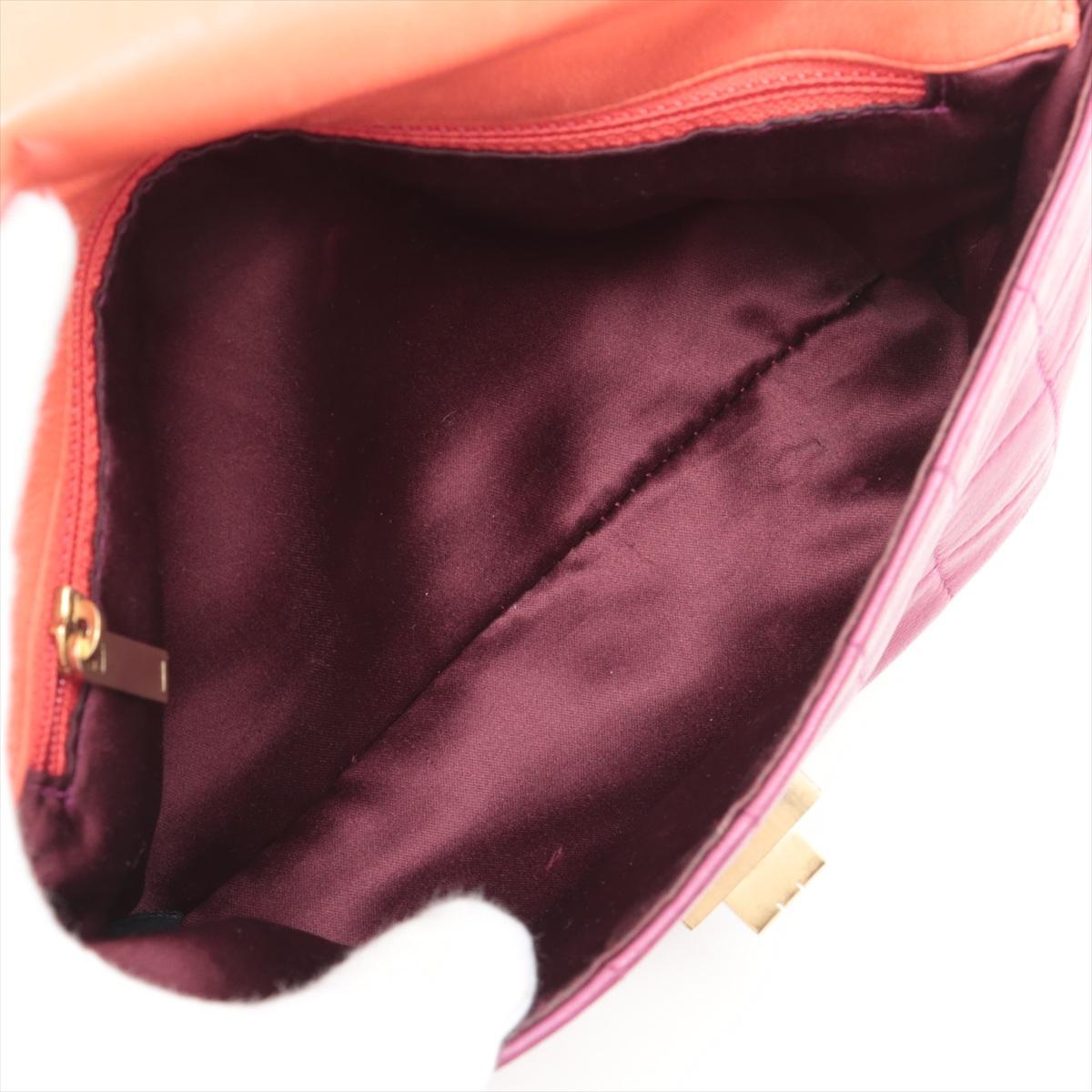 Chanel 2.55 Chocolate Bar Chain Twin Shoulder Bag Purple x Orange 2