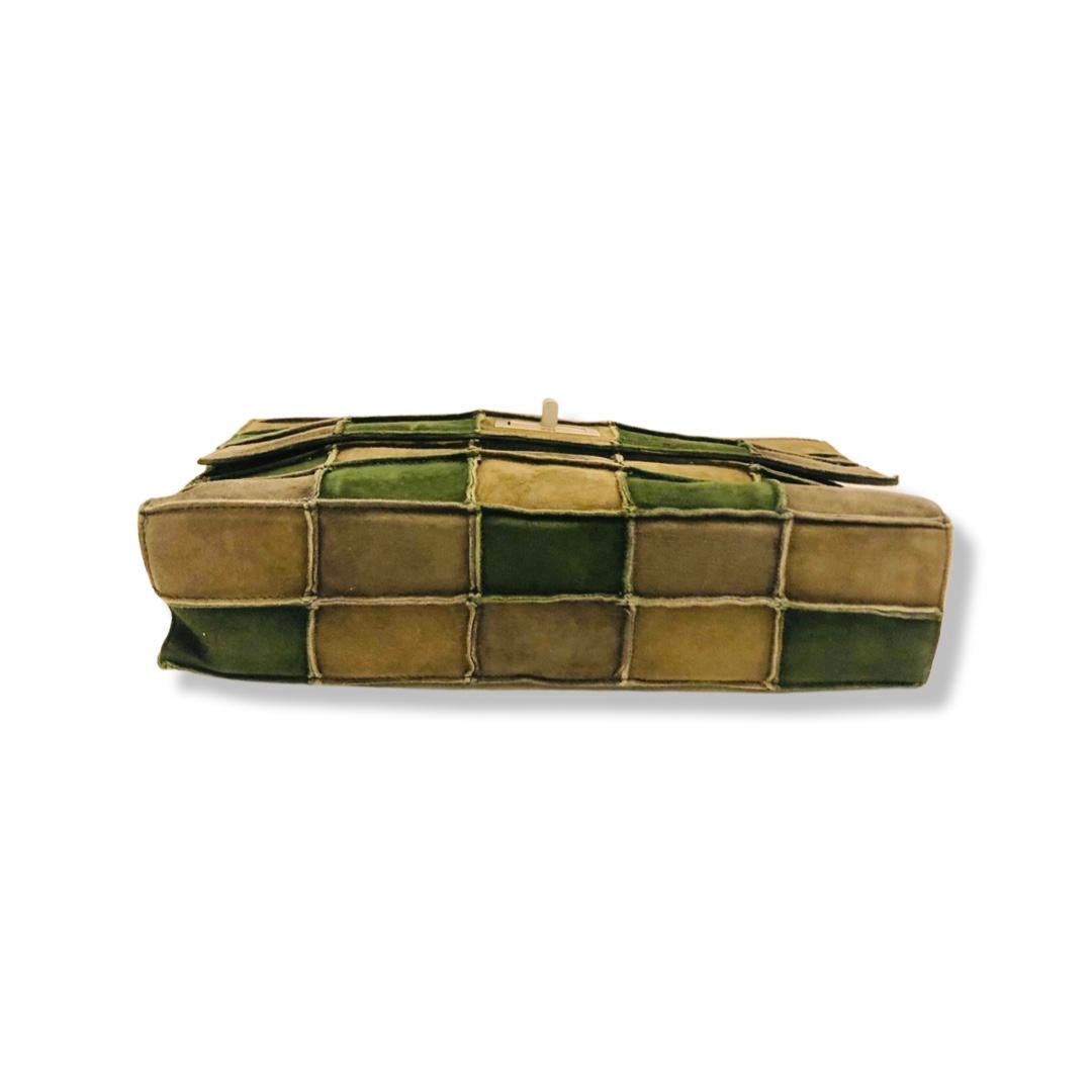 Women's or Men's Chanel Green Colour Blocking Flap Shoulder Bag  For Sale