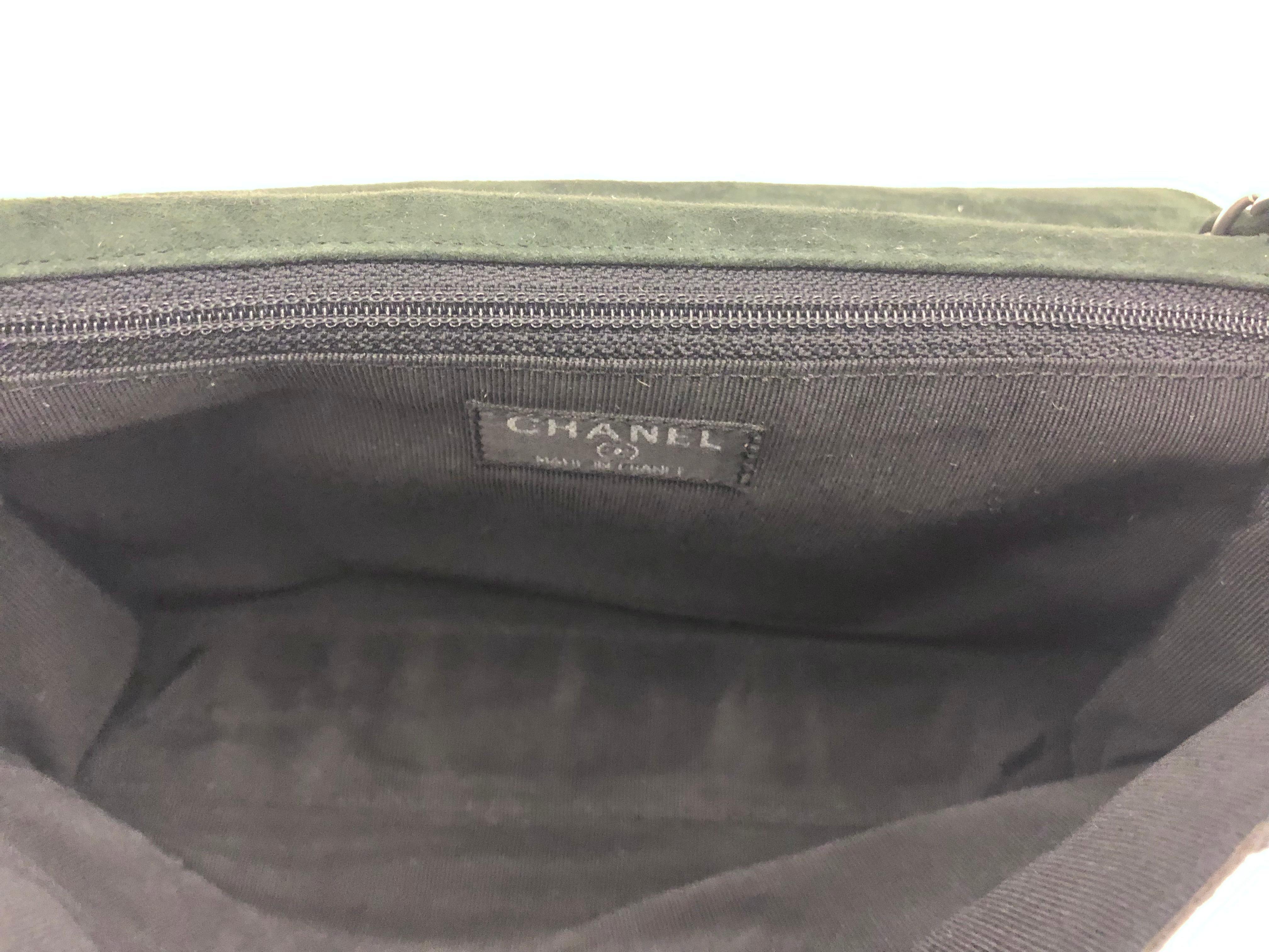 Chanel 2.55 Chocolate Bar Green Colour Blocking Flap Shoulder Bag  For Sale 3