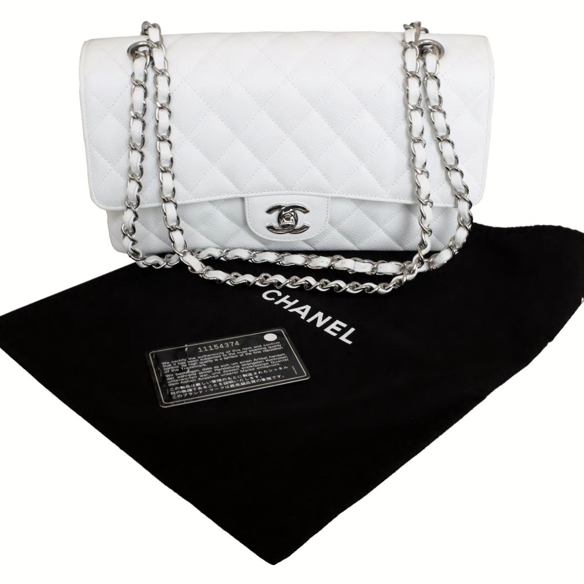 Chanel 2.55 Classic White Bag 4