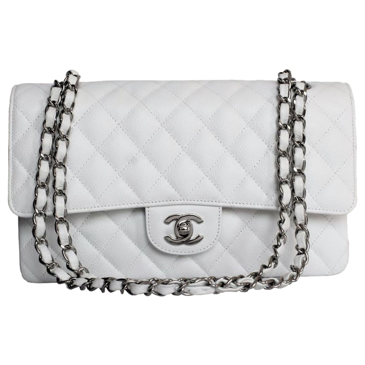 Chanel 2.55 Classic White Bag