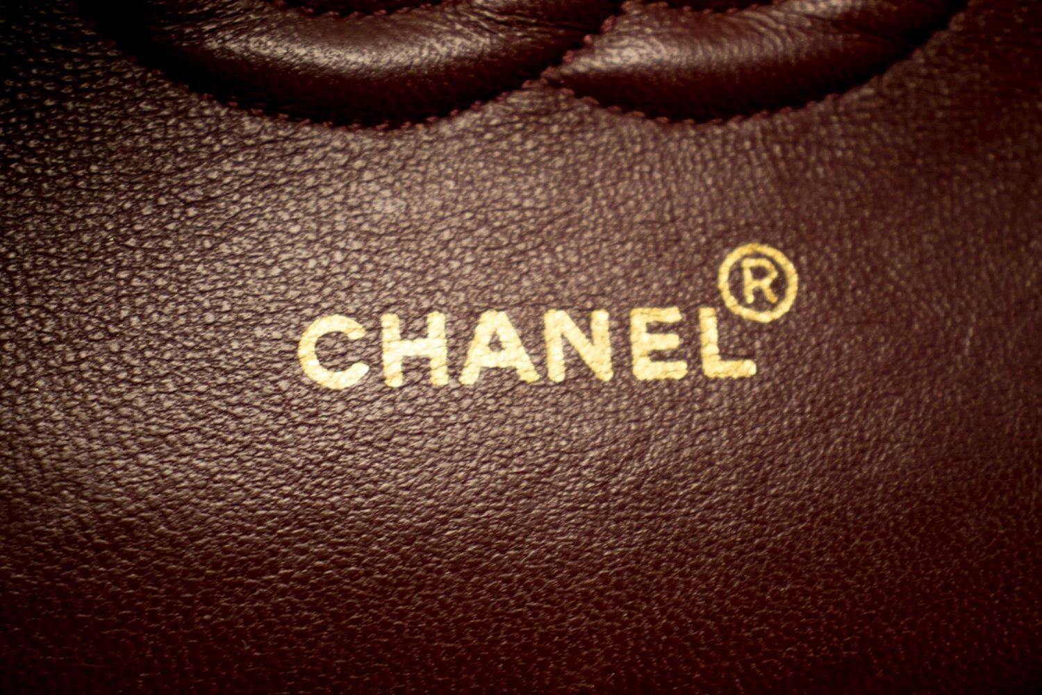 CHANEL 2.55 Double Chain Flap Shoulder Bag Lambskin Black Handbag For Sale 12